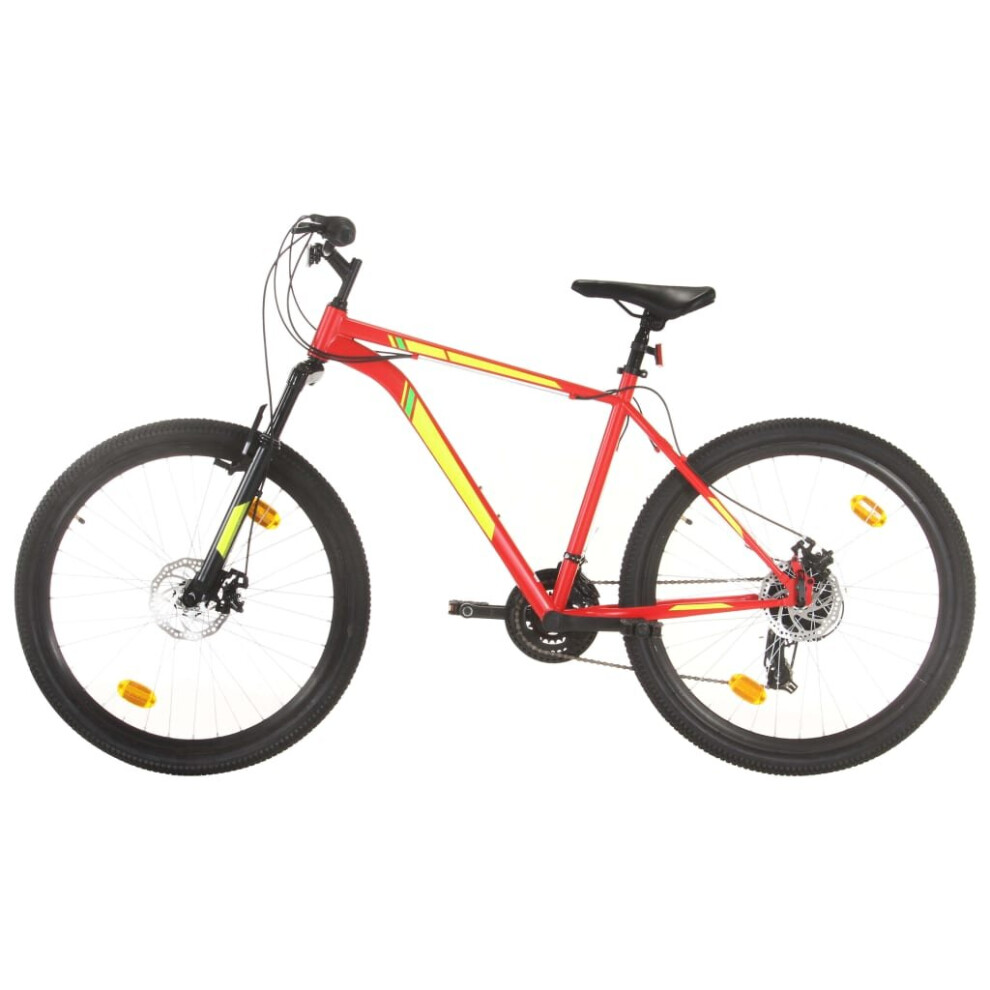 vidaXL Mountain Bike 21 Speed 27.5 inch Wheel 50 cm Red Outdoor Sport Bicycle