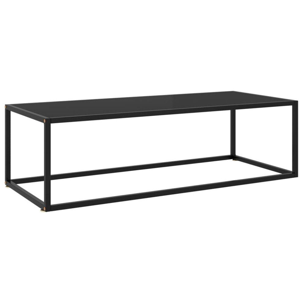 vidaXL Tea Table Black with Black Glass 120 cm Accent Couch Sofa Coffee Desk