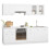 VidaXL vidaXL Kitchen Cabinet Set 8 Piece White Engineered Wood Storage Rack Cupboard 2