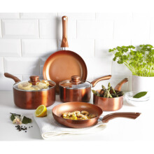 Cermalon® 5Pcs Non-Stick Ceramic Coating Saucepans & Frying Pans Set