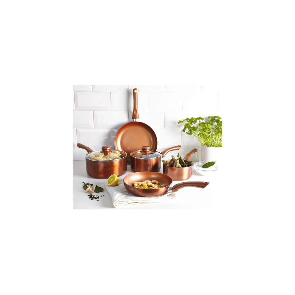 Cermalon® 5Pcs Non-Stick Ceramic Coating Saucepans & Frying Pans Set