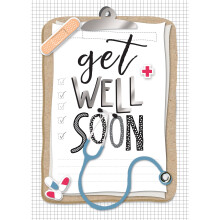 Get Well Soon Doctor Clipboard Greeting Card Second Nature Just To Say Cards
