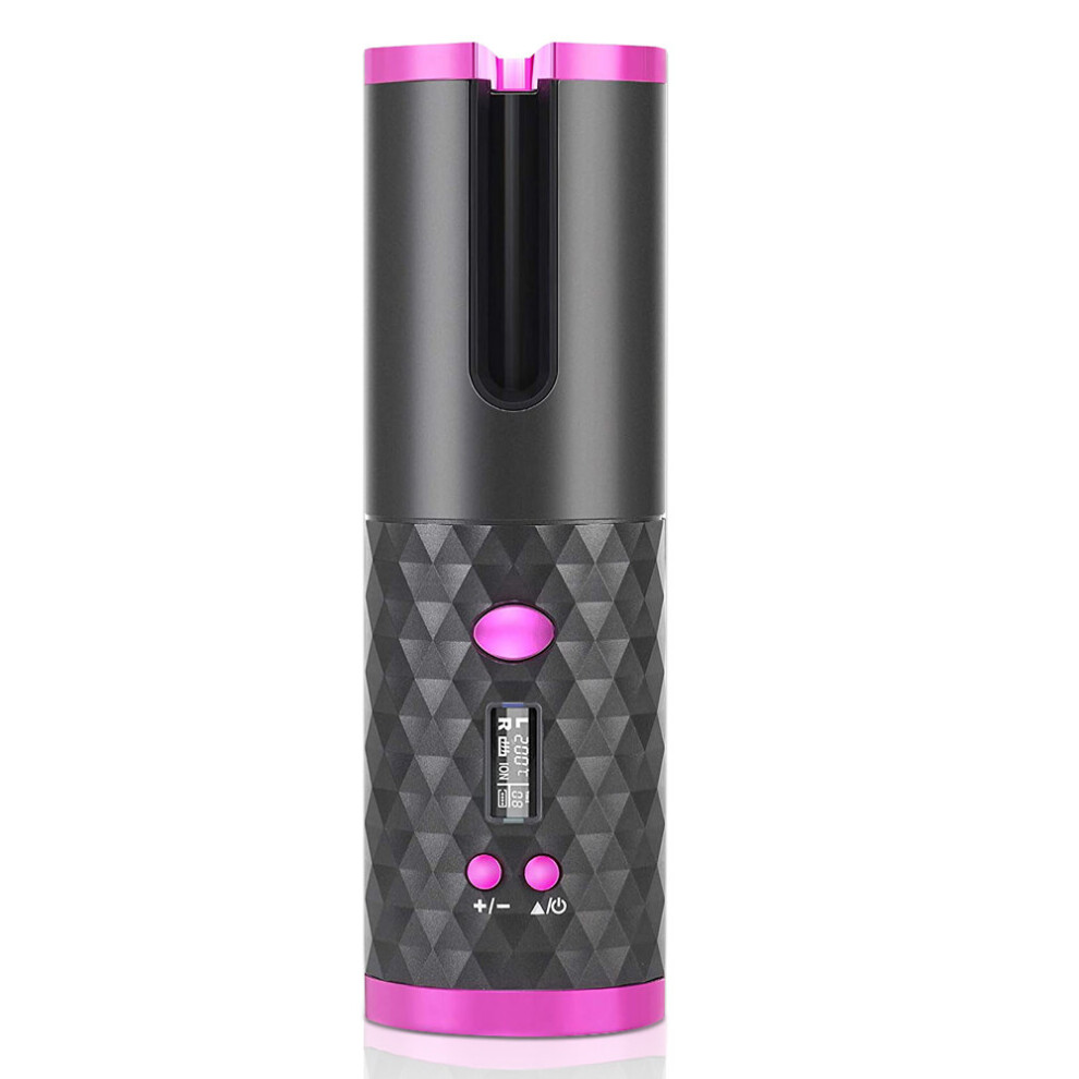 (Black) Wireless Portable Hair Curler Rechargeable Easy to use