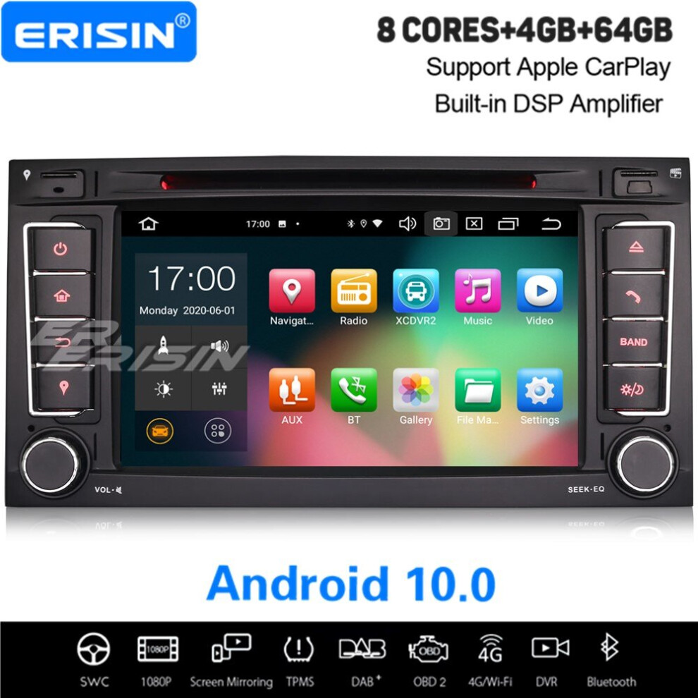 Octa-Core Android 10.0 Dab+ Sat Nav Carplay Dsp Car Stereo For Vw T5 Multivan Touareg 631851159762