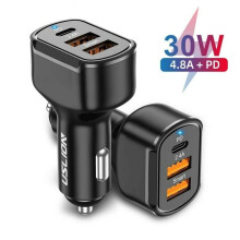 Dual USB PD Type-C Car Charger 30W Fast Charge Adapter For iPhone 12 11 Pro Max