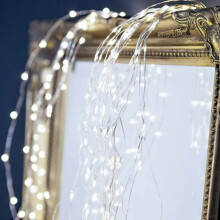 (Blanc froid) Lumière de jardin solaire à LED 200, 10 guirlandes, étanche