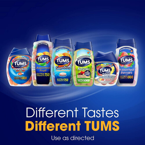 Tums Τουμς, Υπερύθρηξη Αντιφλεγμονώδης, Μικτές Φρούτα, 160 Γευστικά Tablets 1