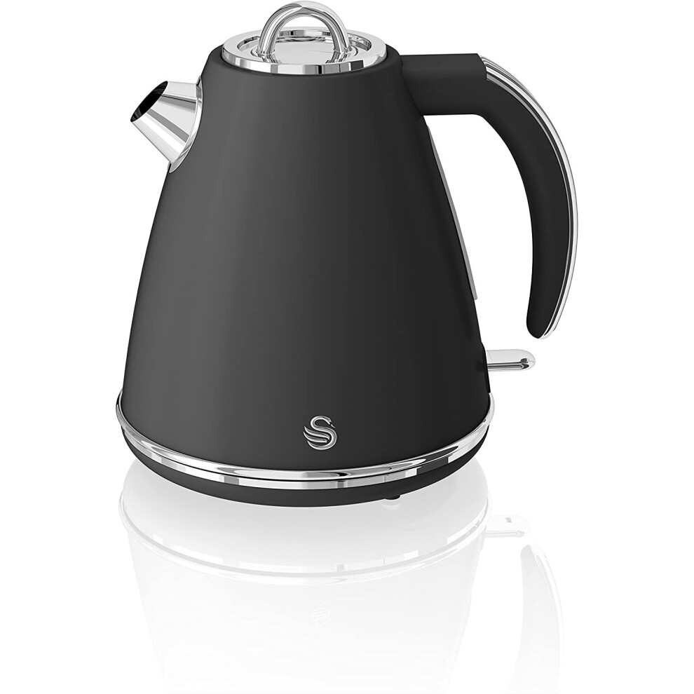 ( Black) Swan SK19020ON, Retro 1.5 Litre Jug Kettle with 360 Degree Rotational Base, 3KW, Orange