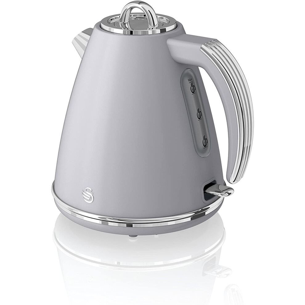 (Grey) Swan SK19020ON, Retro 1.5 Litre Jug Kettle with 360 Degree Rotational Base, 3KW, Orange