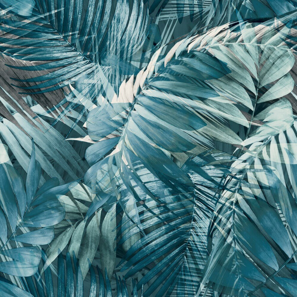 Grandeco Life Antigua Palm Blue Wallpaper 170705