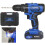 21V Cordless Drill Driver Combi Drills Screwdriver 2 Batteries with Manual Hammer 3