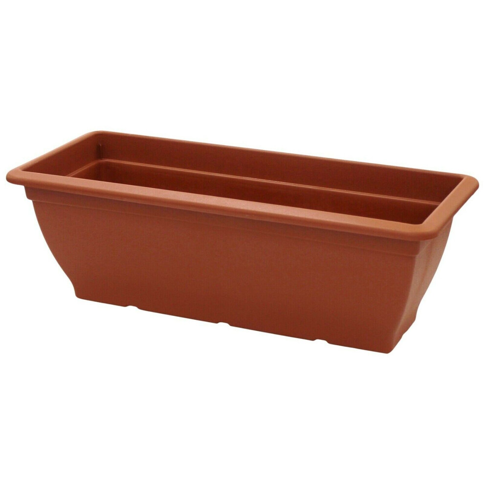 (6) Extra Large 60cm Plastic Planter Plant Pot Plastic Trough Planter Terracotta