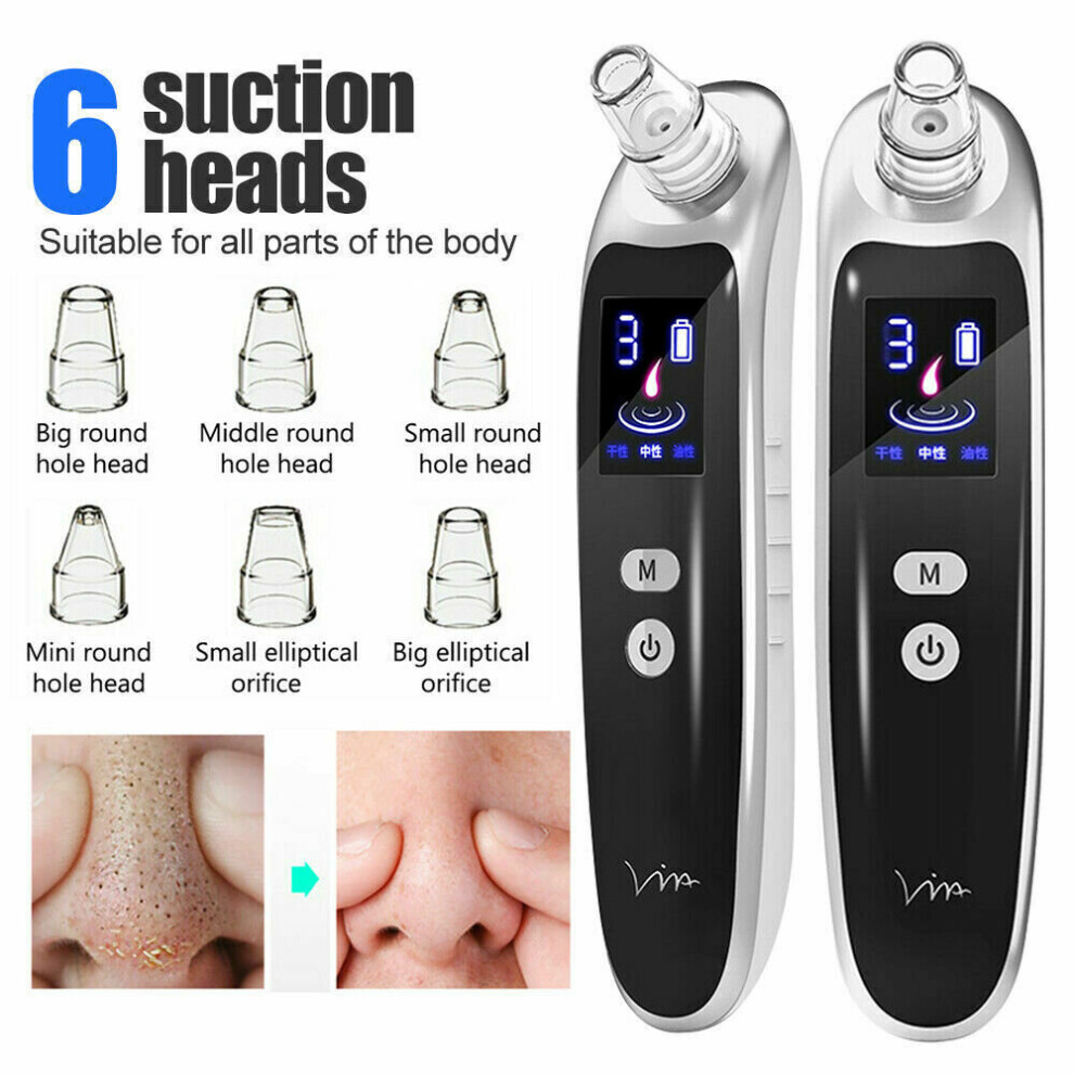 Electric Blackhead remover Acne Vacuum Cleaner Pore Skin Care Tools Nose Face UK