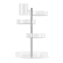 Umbra 1015097-239 Pirouette Cosmetic Organizer, Clear & Nickel