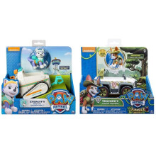 Paw Patrol Everest's Rescue Snowmobile & Paw Patrol, Jungle Rescue, Tracker's Jungle Cruiser, Vehicle & Figure Includes Blizy Pen
