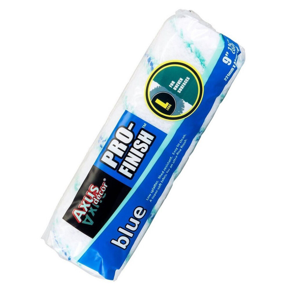 Axus Decor Blue Pro Finish Roller Sleeve Long Pile 9" Core 1.75" 5060128795047
