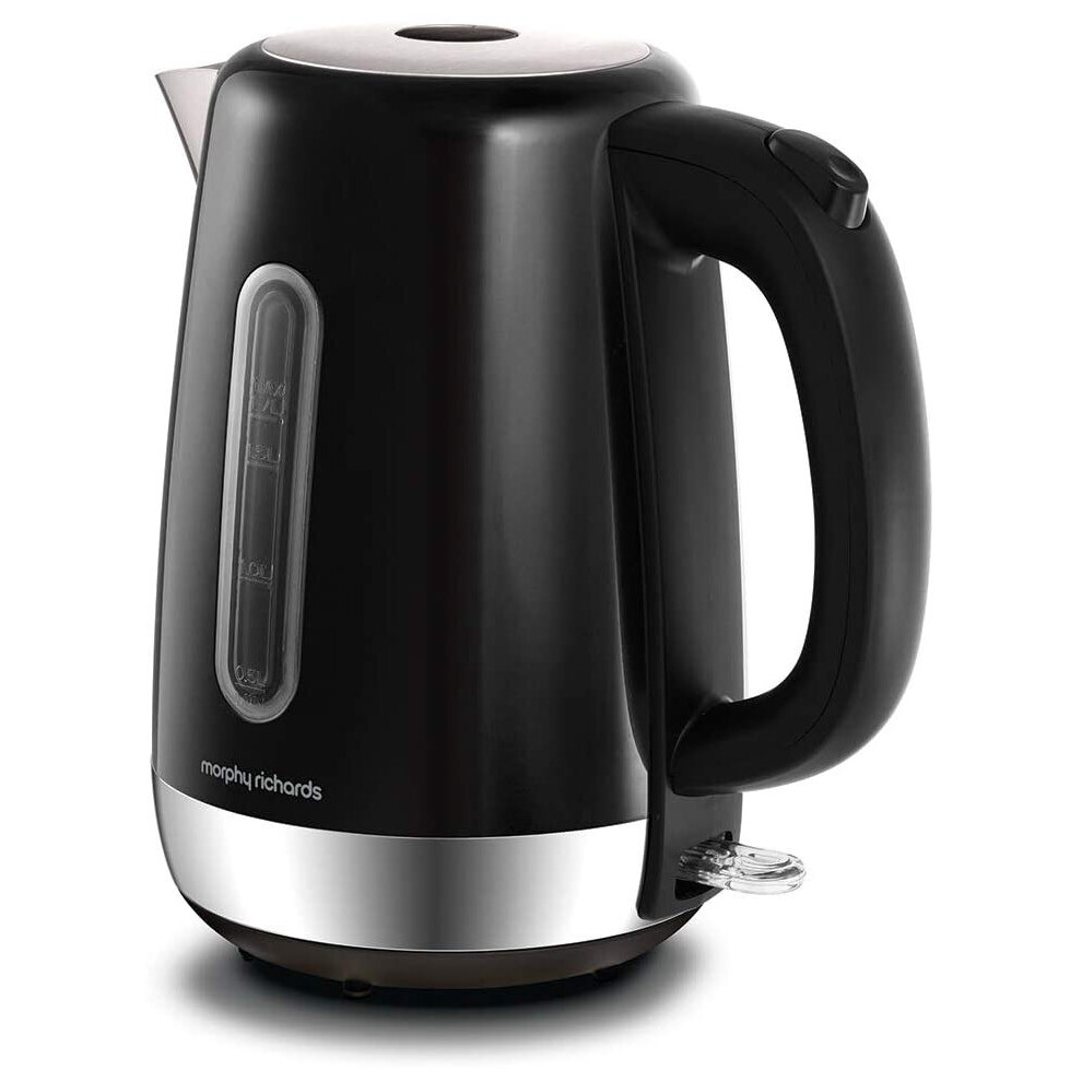 (Black) Morphy Richards 102786 Brushed Equip Stainless Steel Jug Kettle, 3000 W, 1.7 Litre, Brushed