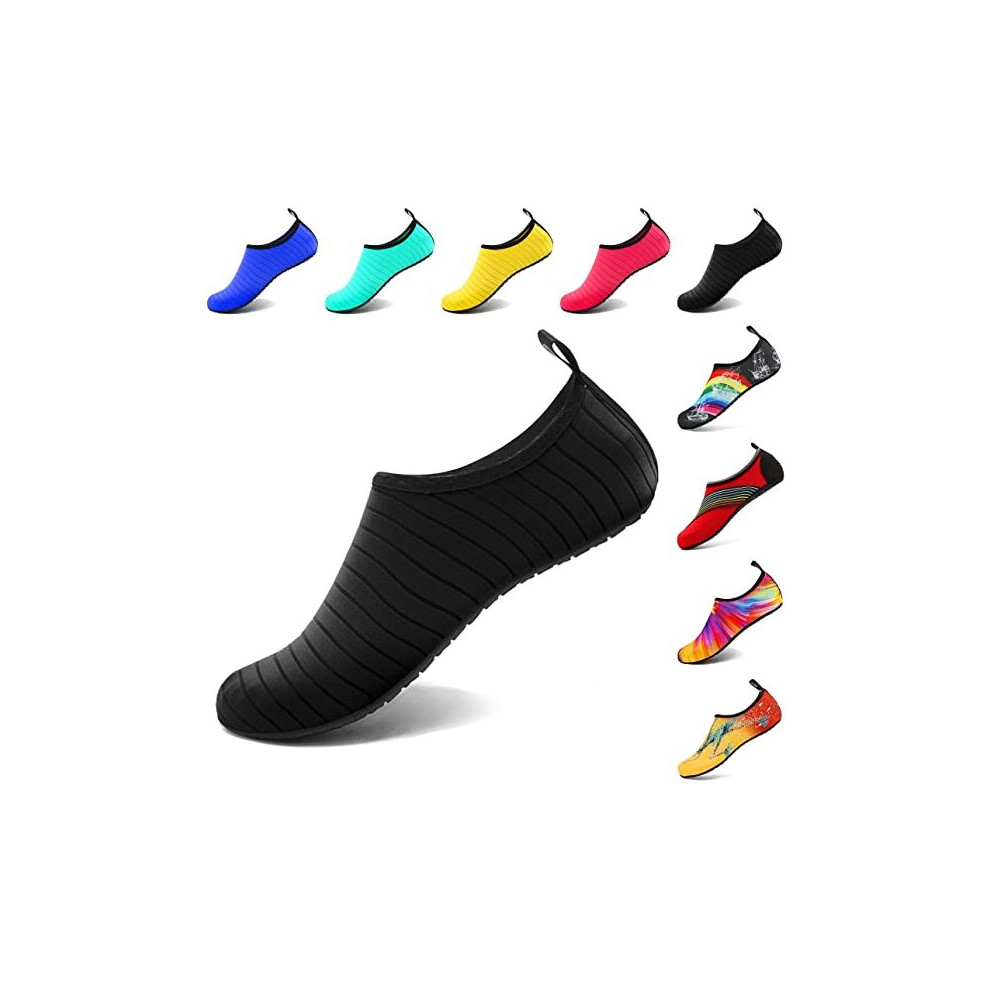 (36-37, Black) Water Sports Shoes Barefoot Quick-Dry Aqua Yoga Socks Slip-on for Men Women