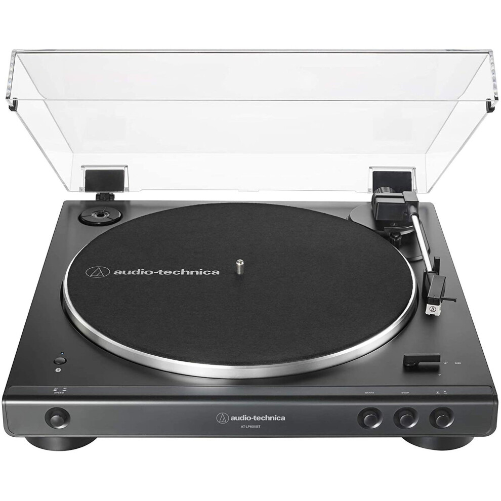 Audio-Technica AT-LP60XBT-BK Fully Automatic Wireless Belt-Drive Turntable (Black) (ATLP60XBTBK)