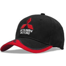Black Racing Cap Embroidered Mitsubishi Motors Adjustable Men Women