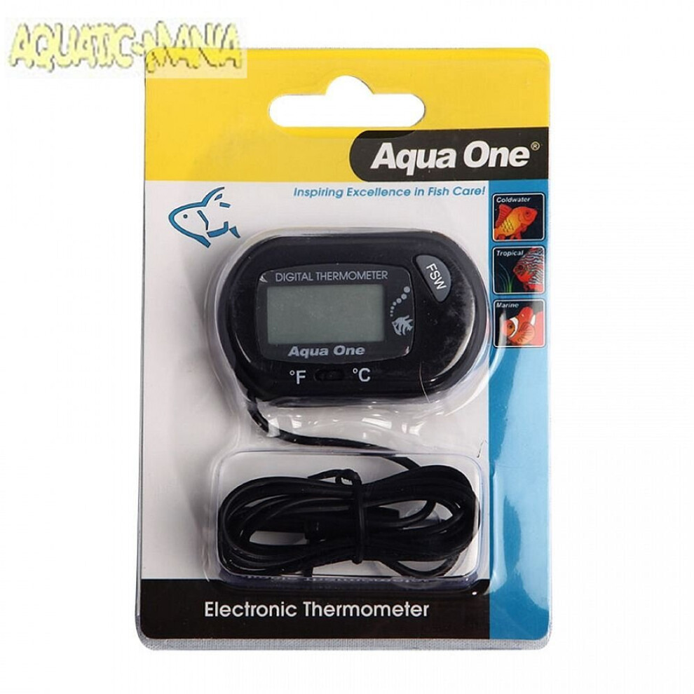 Aqua One Thermometer LCD Electronic Outside Tank ST-3 10299