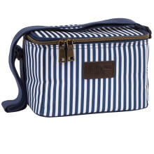 Three Rivers 4L Personal Cool Bag - Insulated Picnic Cooler with Heat-Sealed Lining & Adjustable Strap (Blue/White Stripes)