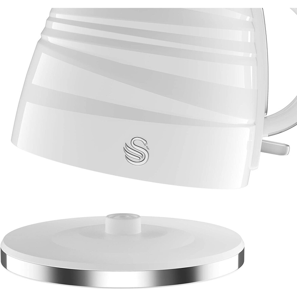 (White) Swan SK31050WN, Symphony 1.7 Litre Jug Kettle with Rapid Boil, 3000 Watts, White