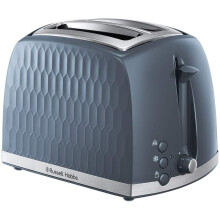 (Grey, 2 Slice Toaster) Russell Hobbs 26070 4 Slice Toaster - Contemporary Honeycomb Design with Extra Wide Slots and High Lift Feature