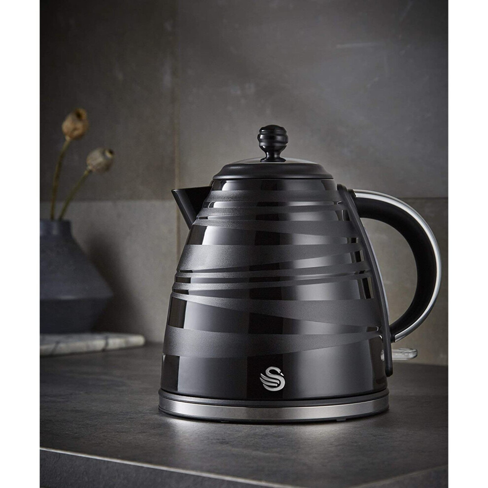 Swan (Black) Sk31050wn, Symphony 1.7 Litre Jug Kettle With Rapid Boil, 3000 Watts, White