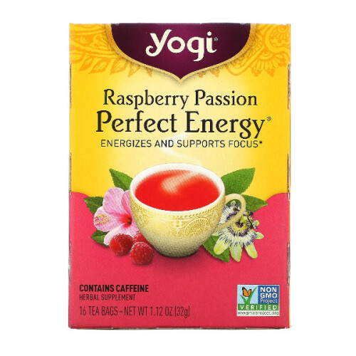 Yogi Tea, Perfect Energy, Raspberry Passion, 16 Tea Bags, 32g