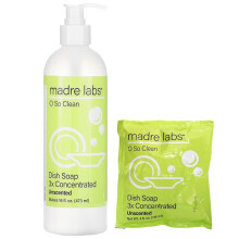 Madre Labs, Dish Soap, 3x Concentrate, Unscented, 1 Pouch, 118ml