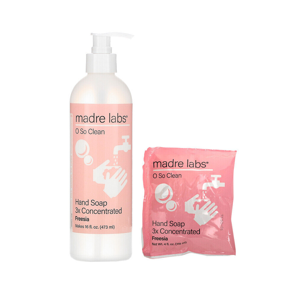 Photos - Shower Gel Madre Labs , Hand Soap, 3x Concentrate, Freesia, 1 Pouch, 4 oz (118 ml)