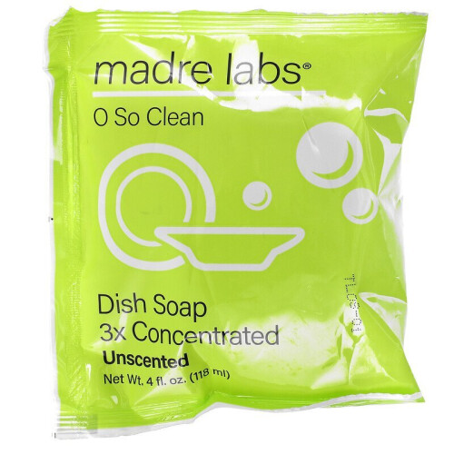 Madre Labs, Dish Soap, 3x Concentrate, Unscented, 6 Pouches 2