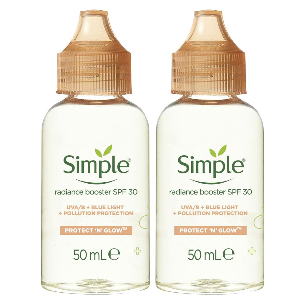 2x30ml Simple Protect'n'Glow FaceRadianceBooster SPF30 For GlowingSkin