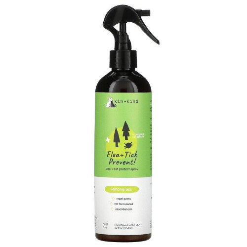 Kin+Kind, Spray per Prevenire Zecche e Ticks, 12 fl oz (354 ml)