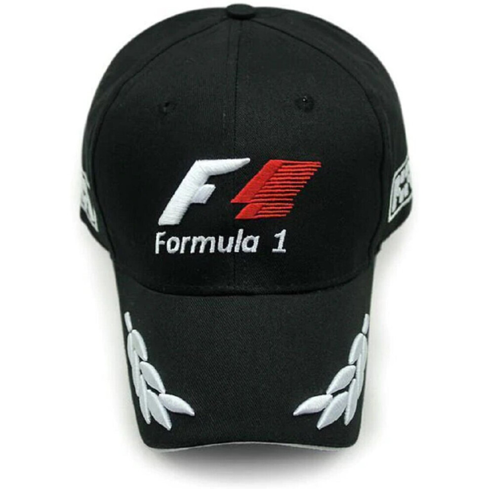 Formula 1 World Championship Cap Solid Black Embroidered Baseball Hat