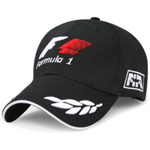 Formula 1 World Championship Cap Solid Black Embroidered Baseball Hat 1