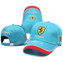 Ferrari Racing Hat Sports Car F1 Team Embroidered Cyan Baseball Cap