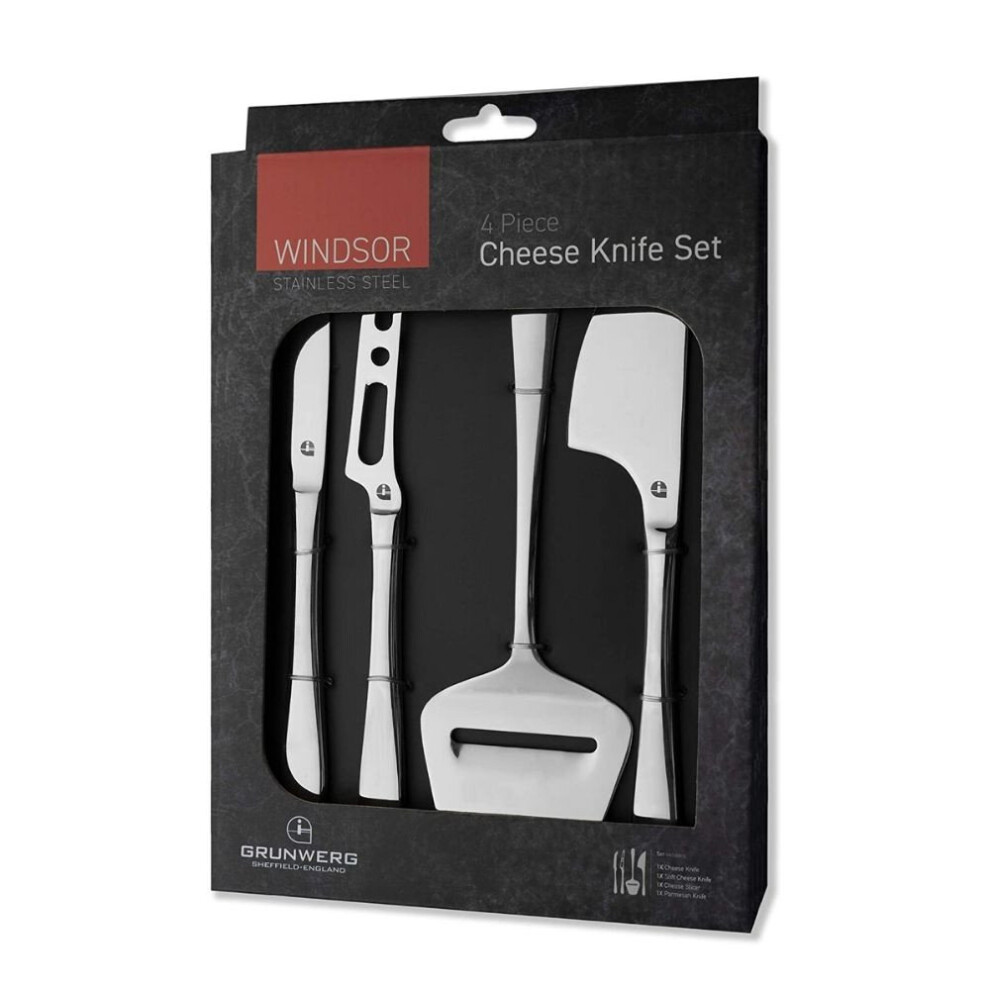 Grunwerg Windsor Stainless Steel Cheese Knives (4-Piece Set)