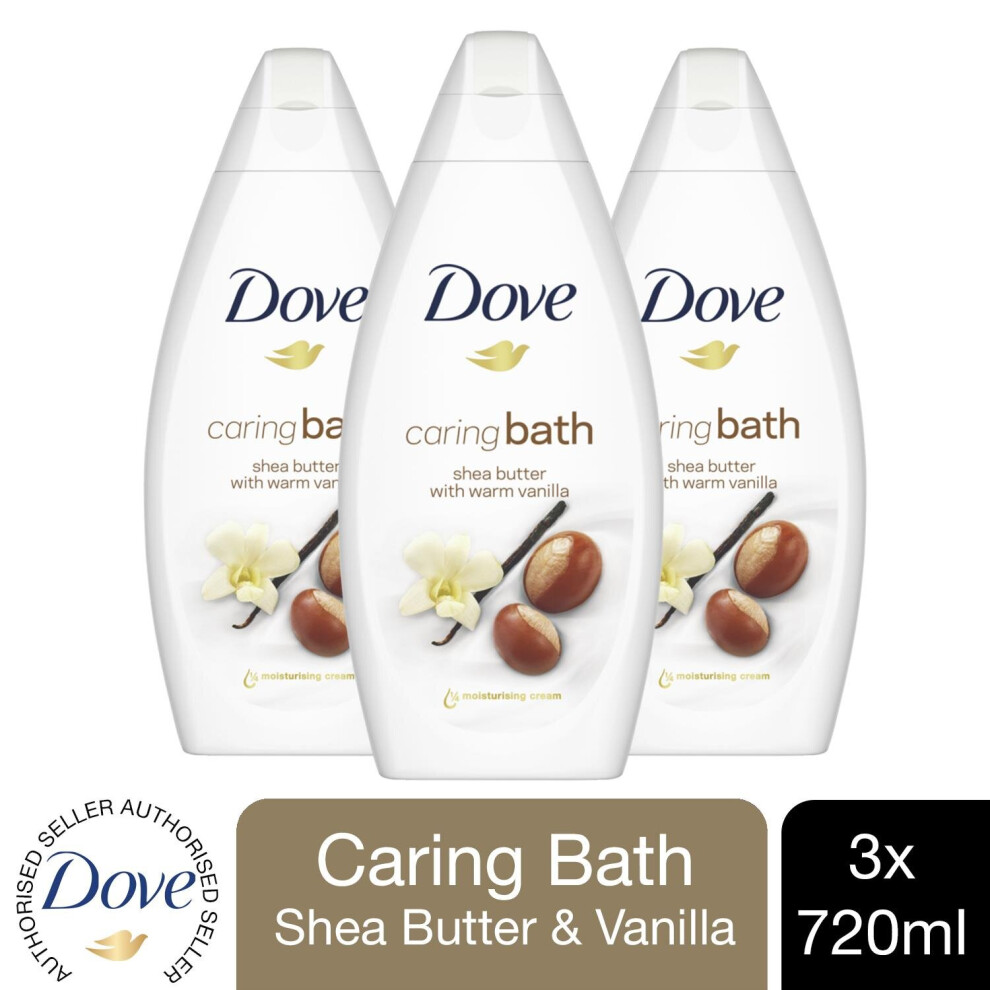 Dove 3Pk Of 720Ml Caring Bath Purely Pampering Shea Butter Bath Soak
