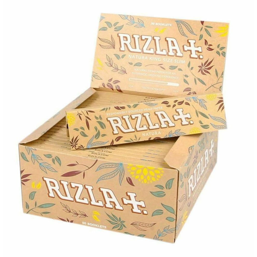 (10 Booklets ) RIZLA Natura/Natural Organic King Size Slim Rolling Smoking Papers