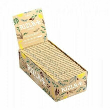 (50 Booklets (Full Box)) RIZLA NATURA REGULAR SIZE ORGANIC HEMP Slim NATURAL Rolling Paper