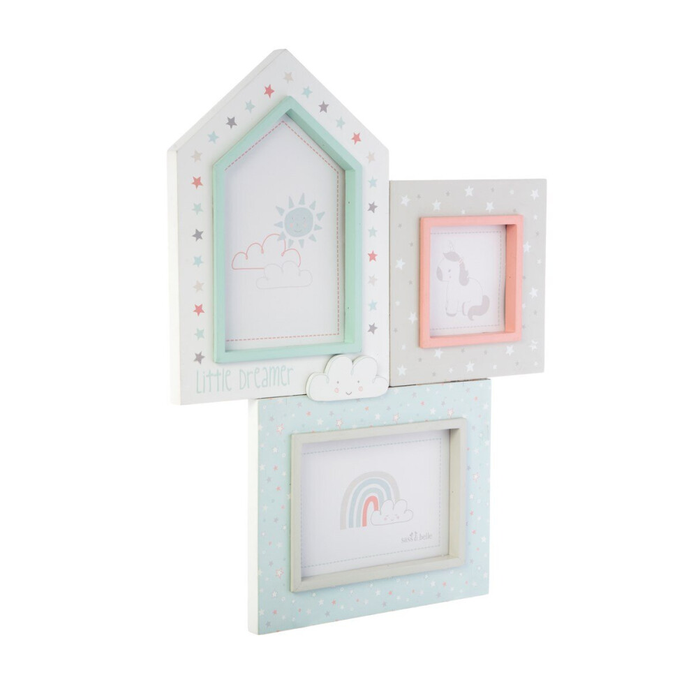 Sass & Belle Unicorn Three Photo Frame Pastel Childrens Bedroom Decor