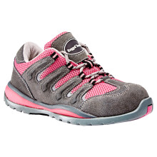 (3 UK) Ladies Pink & Grey Suede Safety Work Trainer SB SRC Steel Toe