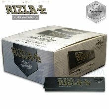 (5 Booklets) RIZLA SILVER KING SIZE Slim Ultra Thin Cigarette Rolling Papers