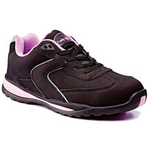 (7 UK) Ladies Black Nubuck Safety Work Shoe Trainer SB SRC Steel Toe