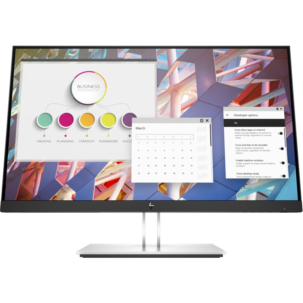 Hp E24 G4 60.5 Cm (23.8") 1920 X 1080 Pixels Full Hd Led Black/Silver