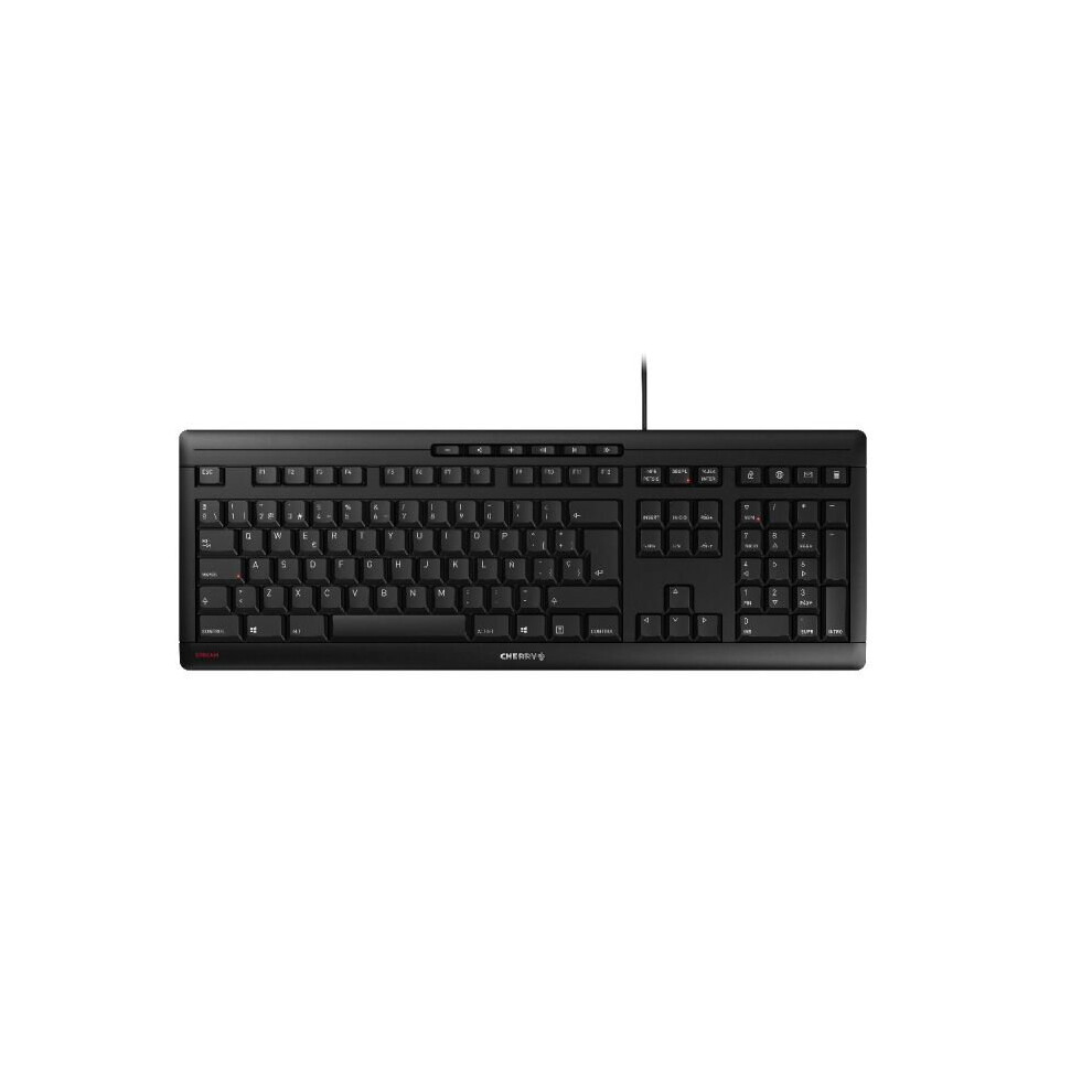 Cherry Stream Keyboard Usb Qwerty Spanish Black Black,Red 4025112090363