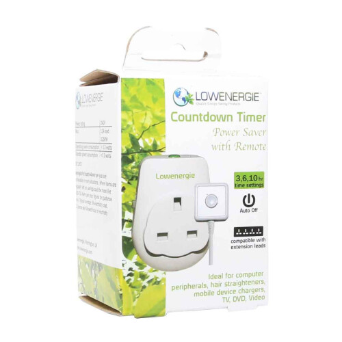 Lowenergie Energy saving plug -in countdown timer switch socket rundown remote wire conserve standby 1