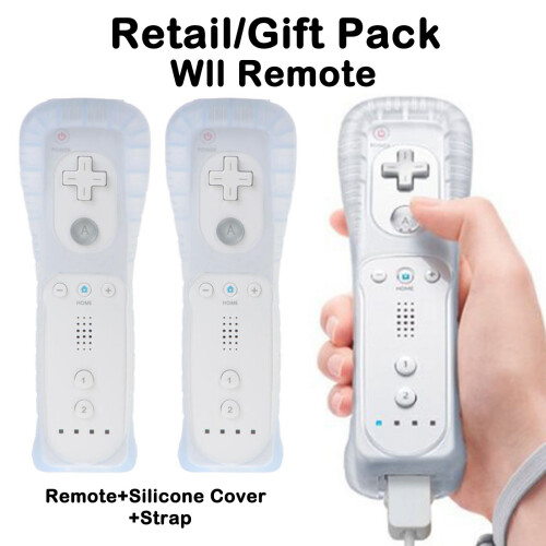 2PCS BRAND NEW WHITE REMOTE CONTROLLER FOR NINTENDO WII SILICONE STRAP 2